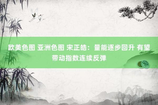 欧美色图 亚洲色图 宋正皓:量能逐步回升 有望带动指数连续反弹
