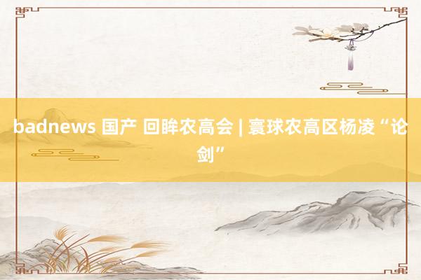 badnews 国产 回眸农高会 | 寰球农高区杨凌“论剑”