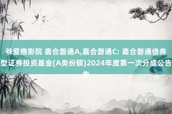 爷爱撸影院 嘉合磐通A,嘉合磐通C: 嘉合磐通债券型证券投资基金(A类份额)2024年度第一次分成公告