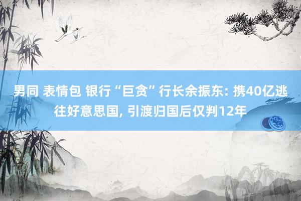男同 表情包 银行“巨贪”行长余振东: 携40亿逃往好意思国， 引渡归国后仅判12年