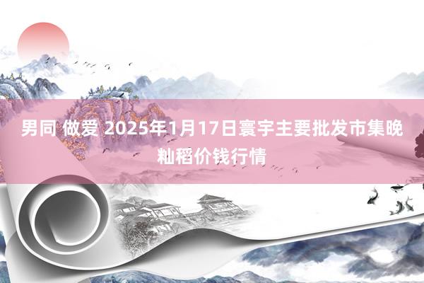 男同 做爱 2025年1月17日寰宇主要批发市集晚籼稻价钱行情