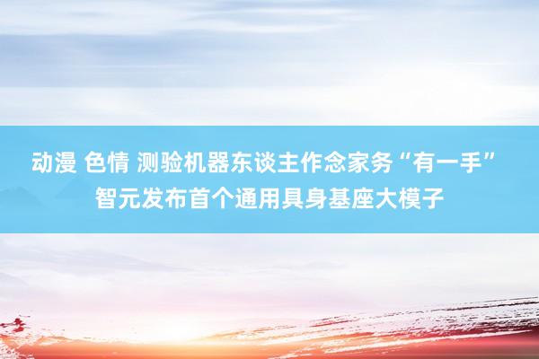 动漫 色情 测验机器东谈主作念家务“有一手” 智元发布首个通用具身基座大模子