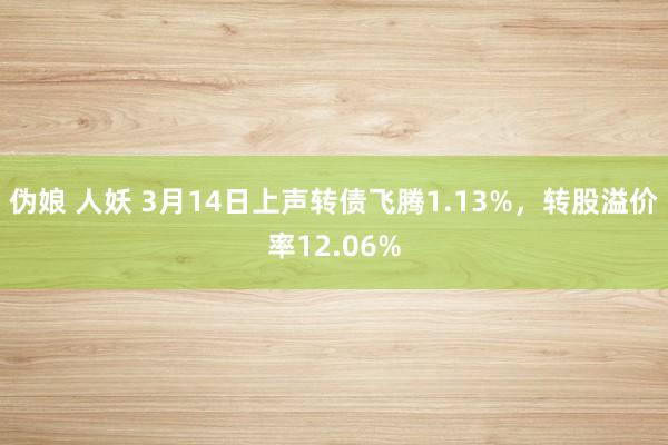 伪娘 人妖 3月14日上声转债飞腾1.13%，转股溢价率12.06%