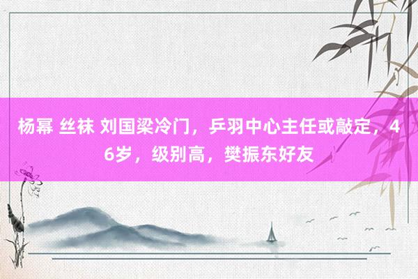 杨幂 丝袜 刘国梁冷门，乒羽中心主任或敲定，46岁，级别高，樊振东好友