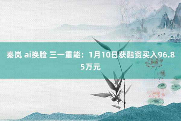 秦岚 ai换脸 三一重能：1月10日获融资买入96.85万元