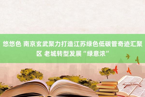悠悠色 南京玄武聚力打造江苏绿色低碳管奇迹汇聚区 老城转型发展“绿意浓”
