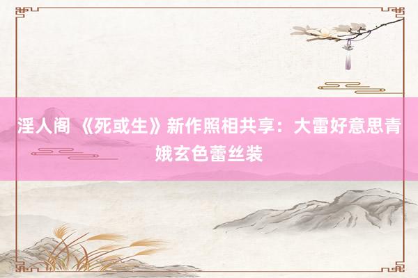 淫人阁 《死或生》新作照相共享：大雷好意思青娥玄色蕾丝装