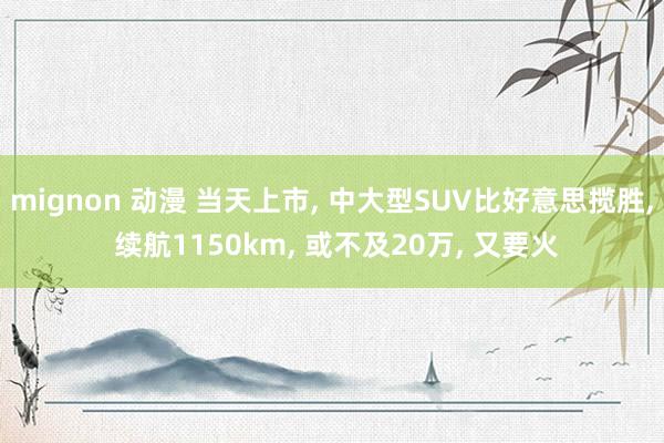 mignon 动漫 当天上市， 中大型SUV比好意思揽胜， 续航1150km， 或不及20万， 又要火