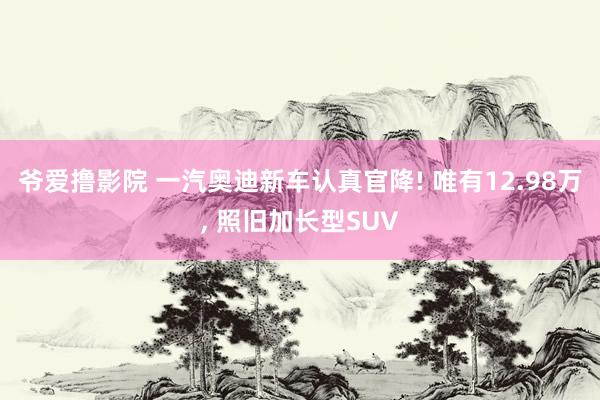 爷爱撸影院 一汽奥迪新车认真官降! 唯有12.98万， 照旧加长型SUV