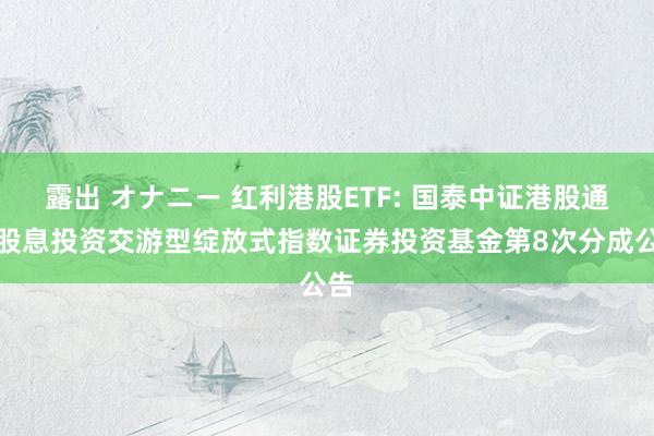 露出 オナニー 红利港股ETF: 国泰中证港股通高股息投资交游型绽放式指数证券投资基金第8次分成公告