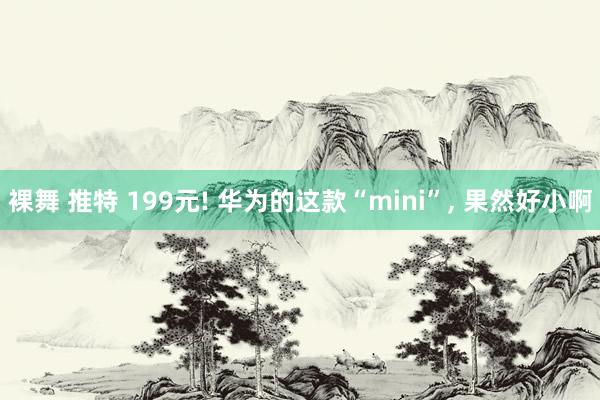 裸舞 推特 199元! 华为的这款“mini”， 果然好小啊