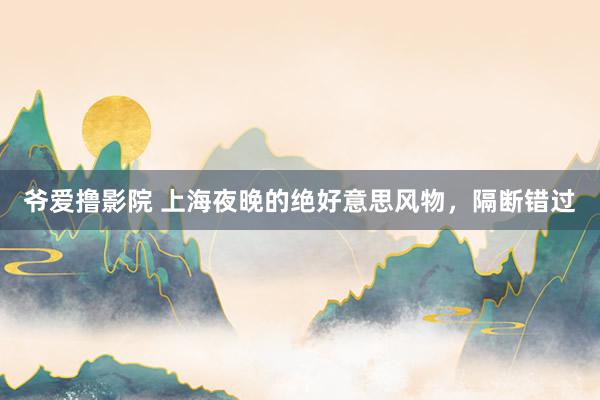 爷爱撸影院 上海夜晚的绝好意思风物，隔断错过