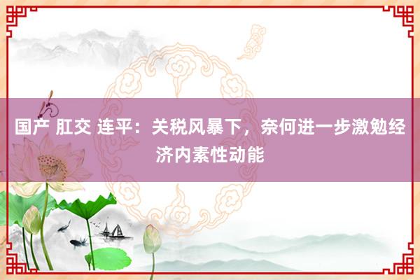国产 肛交 连平：关税风暴下，奈何进一步激勉经济内素性动能
