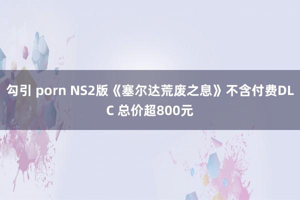 勾引 porn NS2版《塞尔达荒废之息》不含付费DLC 总价超800元