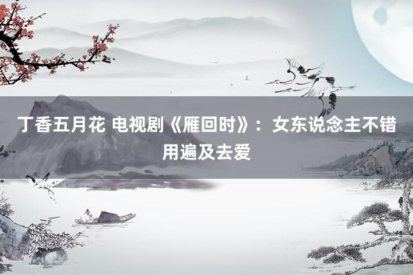 丁香五月花 电视剧《雁回时》：女东说念主不错用遍及去爱