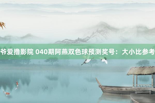 爷爱撸影院 040期阿燕双色球预测奖号：大小比参考