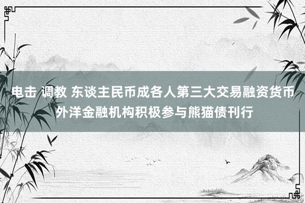 电击 调教 东谈主民币成各人第三大交易融资货币 外洋金融机构积极参与熊猫债刊行