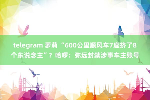 telegram 萝莉 “600公里顺风车7座挤了8个东说念主”？哈啰：弥远封禁涉事车主账号